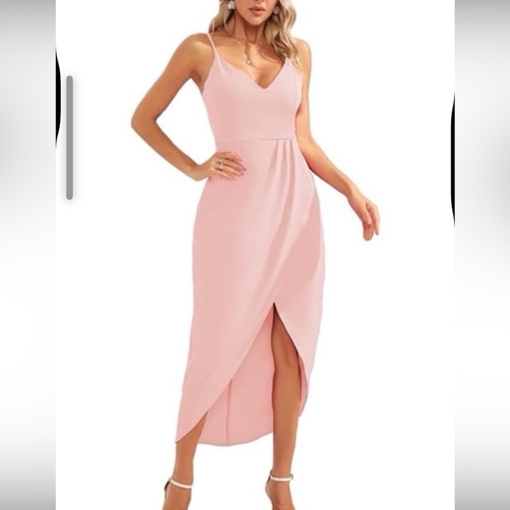 Lulu's One Shoulder Blush Pink Dress